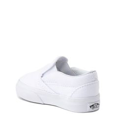 Vans Slip On Skate Shoe - Baby / Toddler - White | Journeys Non-slip Slip-on Sneakers For Streetwear, Slip-on Slip-resistant Sneakers For Streetwear, Classic Low-top Slip-ons With Slip-resistant, Slip-on Slip-resistant Streetwear Sneakers, White Skate Shoes With Textured Sole For Skateboarding, Non-slip Slip-on Skate Shoes For Streetwear, White Non-slip High-top Slip-on Sneakers, White Textured Sole Sneakers For Skateboarding, Slip-resistant White Slip-on Sneakers For Streetwear