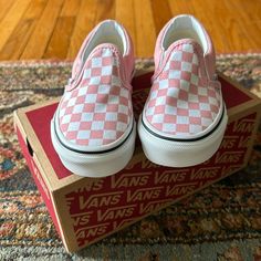 Never Worn Pink Checkered Vans!! Toddler Girls Size 11! Cute Vans Sneakers For School, Cute Vans Slip-on Sneakers, Cute Vans Sneakers For Spring, Spring Vans Sneakers, Cute Pink Vans Sneakers, Pink Checkered Vans, Girls Vans, Vans Toddler, Checkered Vans