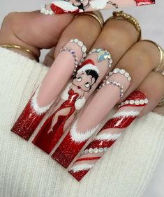 #nails Valentines Nail, Crazy Nail Designs, Fancy Nails Designs, Colored Acrylic Nails, Pretty Nail Art Designs, Dope Nail Designs