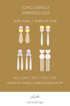 Dangly earring SVG bundle with geometric shapes. For DIY, gifts and small jewelry businesses. These look great with leather, faux leather, felt, foam, wood, clay, vinyl, paper and many more. You may mix and match the shapes to achieve as many combinations as you wish. Happy making! 🌕FILES INCLUDED🌕 -SVG- Files for Circuit Design Space, Silhouette Studio (Designer Edition), Inkscape and other cutting machines and programs that accept SVG files -DXF- For Silhouette Studio Basic Edition -EPS- For Clay Vinyl, Dangly Earring, Earring Template, Earrings Svg, Earring Svg, Classy Earrings, Shape Templates, Circuit Design, Vector Cut Files