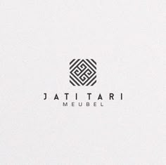 the logo for jati tari meubel is shown in black and white