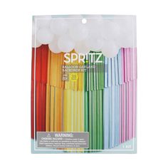 an assortment of colored paper straws in a package