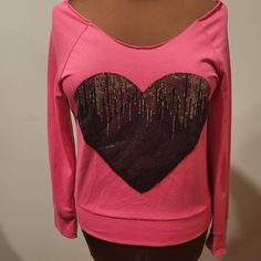 Miss Chievous Hot Pink Off-Shoulder Sweatshirt With Lace Back Detail. Size Large, Never Worn Lace Back, Off Shoulder Tops, Shoulder Sweater, Shoulder Top, Off The Shoulder, Off Shoulder, Hot Pink, Black Pink, Sweaters For Women