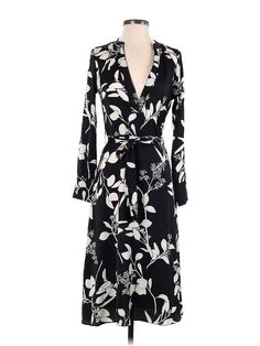 H&M Casual Dress Size: X-Small Black Dresses - used. 100% POLYESTER, Midi/Calf Length, | H&M Casual Dress: Black Dresses - Used - Size X-Small H&m Black Midi Dress, H&m Casual Floral Print Dresses, H&m Floral Print Spring Dresses, Chic H&m Floral Print Dress, H&m Black Sleeveless Dress, Black Flower Dress, Dress H&m, Small Black Dress, Black Dresses Casual