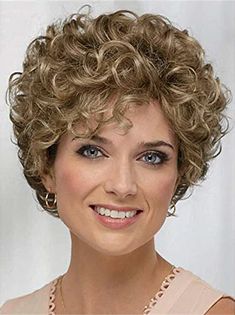 Long Blonde Layered Wigs for Women Nature Wavy Wigs with Blonde Highlight Hair Replacement Wigs Heat Resistant Synthetic Hair Wig for Daily Party Use 2024 - $19.49 Short Hairstyle Women Curly Hair, Hair Perms, Short Permed Hair, Permed Hair, Blonde Short, Curly Hair Photos, Short Human Hair Wigs, Short Curly Haircuts, Curly Bob Hairstyles