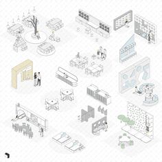 Axonometric Kindergarten PNG - Toffu Co Architecture Axonometric, Isometric People, Kindergarten Furniture, Axonometric Drawing, Photoshop Software, Object Drawing, Architecture Graphics, Affinity Photo, School Furniture