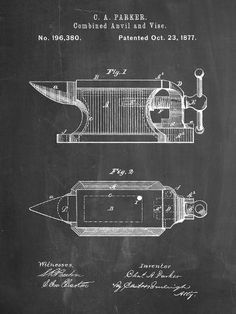 size: 12x9in Giclee Print: PP741-Chalkboard Blacksmith Anvil Patent Poster by Cole Borders : Cole Borders/artlicensing.com Blacksmith Anvil, Patent Art, Personal Marketing, Blacksmithing, High Quality Art Prints, Find Art, Custom Framing, Framed Artwork