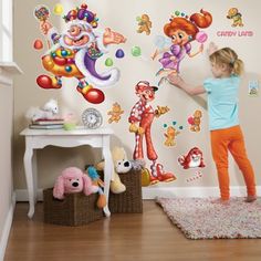 Candyland wall decals Candy Land Characters, Candy Themed Bedroom, Wall Clings, Large Wall Decals, Candyland Birthday, Candy Theme, Candy Land Theme