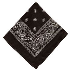 This black polyester bandana features a classic paisley print and serves a range of functions from a quick outfit accessory to a multipurpose outdoor tool. If you're in a pinch you can even combine the bandana with hair ties (sold separately) or spare string to create a DIY face mask that'll keep you from dust and other environmental factors. No matter how you use it a fabric bandana is a handy item to have around the house that's easy to wash and store until the next time you need it. Black Pai Cool Bandanas, Black Bandana, Headband Men, Trendy Face Masks, Halloween Costume Shop, Wrist Wear, Face Mask Fashion, Bandana Scarf, Scarf Headband