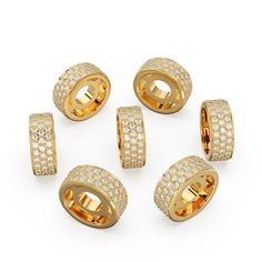 "Thank you for coming in! 14k solid yellow three lane diamond studded gold diamond eternity spacers, staple finding for you high end gold jewelry! Stamped \"14k\" or 18k! You'll get 1 piece per winning! Size: 10.3mm x 4mm (4mm hole size) Weight: 2.13 grams (14k) 2.50 grams (18k) Diamond: 75pc 1mm (0.30 cts.) MATERIAL: 14k Solid Yellow Gold, Genuine Natural diamonds" Luxury Yellow Gold Jewelry With Spacer Beads, Yellow Gold Jewelry With Round Spacer Beads, Luxury Diamond Round Beads Jewelry, Luxury Round Bead Diamond Jewelry, Luxury Diamond Jewelry With Round Beads, Luxury Rondelle Jewelry With Single Cut Diamonds, Luxury Yellow Gold Jewelry With Diamond Markers, Luxury Round Jewelry With Diamond Markers, Gold Diamond Studs