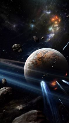 an artist's rendering of the planets in space