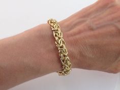 Formal Yellow Gold Byzantine Bracelet, Formal Byzantine Yellow Gold Bracelets, Byzantine Style Box Chain Jewelry, Byzantine Style Intricate Bangle Bracelet, Yellow Gold Byzantine Bracelet, Formal Byzantine Bracelet Jewelry, Formal Byzantine Style Bracelet Jewelry, Byzantine Bracelet Jewelry For Formal Occasions, Yellow Gold Byzantine Bracelets With Intricate Design