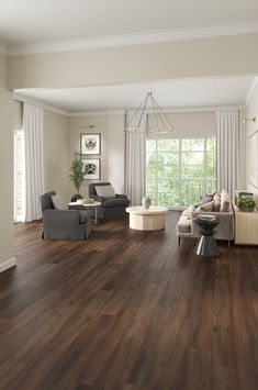 a living room filled with furniture and wooden floors