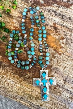 Color And Size of Beads May Vary Imported Length: 32" Cross Pendant: 3" Spiritual Cross Necklace With Polished Beads, Bohemian Cross-shaped Beaded Necklaces, Adjustable Bohemian Cross Beaded Necklaces, Bohemian Beaded Cross Necklace, Bohemian Cross Jewelry For Healing, Adjustable Cross Necklace With 8mm Beads, Bohemian Cross Beaded Necklace Gift, Adjustable Cross Necklace With 108 Beads, Turquoise Jewelry With 8mm Beads For Festival