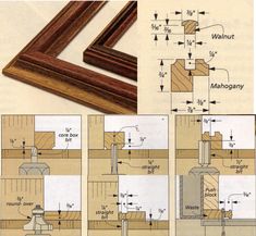 woodworking diagrams showing how to make a frame for a window or door with the help of