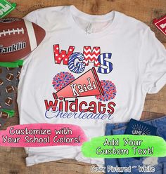 Custom Cheer Team Shirts, Personalized Cheerleading Shirt, Game Day Shirt, School Spirit Shirt, Cheerleading Tee, Cheer Spirit Wear #BiggestFanShirt #CheerDadShirt #CheerleaderShirt #CheerleaderSisGift #CheerleadingShirt #CheerMomShirt #CheerTeamShirt #CheerTeamShirt #CustomCheerMom #CustomPhotoShirt #CuteFootballShirt #FridayNightLights #GameDayShirt #MatchingCheerShirt #MatchingCheerTeamShirt #PersonalizedCheer #PersonalizedShirt #SchoolSpiritShirt #SportsMomShirt White College Shirt With Team Name, White Tops For School And Sports Season, White Tops For School Sports Season, School Spirit Crew Neck Shirt For Sports Season, Team-colored Tops For School Sports Season, Team-colored Top For School Sports Season, White Long Sleeve School Spirit Shirt, White Long Sleeve Shirt For School Spirit, White Varsity T-shirt For School