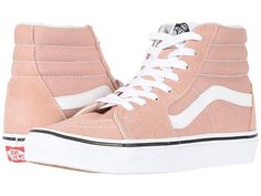 Vans SK8-Hitm Skate Shoes Mahogany Rose/True White White High Top Vans, Vans Shoes Women, Sk8 Hi Vans, Pink High Tops, Classic Vans