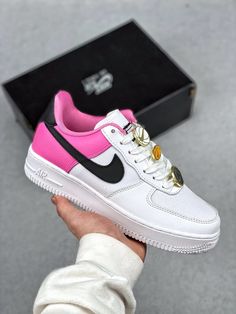 Pink And Black Air Force 1, Nike Air Force 1 Pink Gold, Pink Nike Air Force 1 Low-top For Sports, Pink Low-top Nike Air Force 1 With Gum Sole, Pink Synthetic Nike Air Force 1 For Streetwear, Nike 97, Adidas Shoes Yeezy, Nike Air Max 270 React, Yeezy Boots