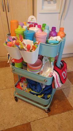 a small cart filled with lots of toys