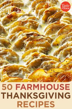 the cover of 50 farm house thanksgiving recipes