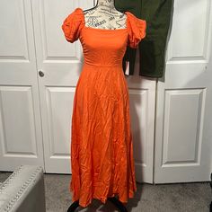 Astr Puff Sleeve Orange Maxi Dress Size Small New With Tags And In New Condition Previously From My Closet Stretchy And Comfortable Fit, Originally Retailed $95.00 No Damage Of Any Kind Such As Rips, Stains, Holes, Discoloration, Etc... Fitted Puff Sleeve Maxi Dress For Casual Occasions, Fitted Maxi Dress With Puff Sleeves For Casual Occasions, Casual Puff Sleeve Maxi Dress For Party, Casual Maxi Dress With Puff Sleeves For Parties, Casual Fitted Maxi Length Puff Sleeve Dress, Fitted Maxi Length Puff Sleeve Dress For Day Out, Casual Fitted Puff Sleeve Maxi Dress, Fitted Maxi Dress With Puff Sleeves For Brunch, Orange Square Neck Midi Dress For Brunch