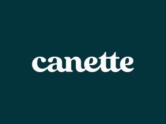 the word canette written in white on a dark green background, with an image of a