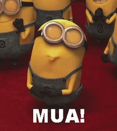 several minion characters with the words mua in front of them