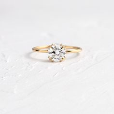 Threaded Ring, Round Cut Diamond | Melanie Casey Fine Jewelry Dainty Gold Band, Handcrafted Engagement Ring, Melanie Casey, Necklace Chain Lengths, Gold Set, Necklace Sizes, Solitaire Engagement, Round Brilliant Cut Diamond, Round Cut Diamond