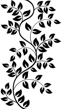 a black and white drawing of leaves