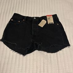 Levi's Women's 501 Original Short Nwt Size 29 Levi's Black Shorts For Spring, Levi’s 501 Shorts, Levi's High Waist Black Jean Shorts, Levi's Mid-rise Black Shorts, Levi’s Cutoffs, 501 Shorts, Levi 501 Shorts, Levi 501, Levis Women