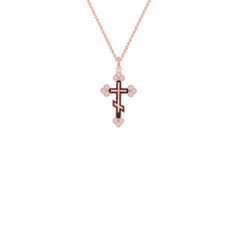 Have your true faith shine out with this handcrafted solid 14k Gold Eastern Orthodox Diamond Cross Pendant! This is truly for fashion that exhibits a modern religious jewelry design look. Product Information Metal Type: 14k Yellow/Rose/White Gold Weight: Small 1.0 g | Medium - 2.5 g | Large - 4.4 g Pendant Size: Small: Height - 21.2 mm | Width - 12.7 mm Medium: Height - 28.6 mm | Width - 17.9 mm Large: Height - 35.8 mm | Width - 22.9 mm Enamel Color: Black (also available in Red Enamel) Stone In True Faith, Eastern Orthodox, Diamond Cross Pendants, Rose Gold Pendant, Small Rose, Diamond Cross, Yellow Gold Pendants, Religious Jewelry, Cross Pendant Necklace