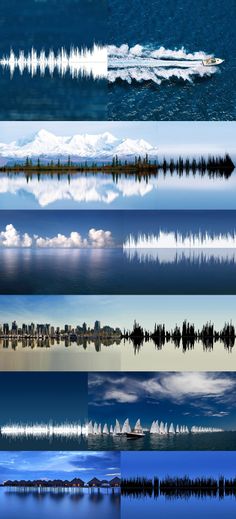 there are many different types of sound waves in the sky above water and on land