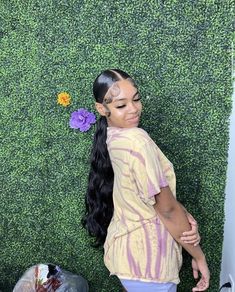 Cute Ponytail Hairstyles, Hair Ideas Medium, Hoco Hair Ideas Curls, Weave Ponytail Hairstyles, Weave Ponytail, Quick Natural Hair Styles