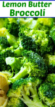 broccoli with lemon and butter is shown in this image