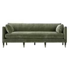 90” Madeline Sofa - Nested Designs Green Velvet Couch, Nailhead Sofa, Rowe Furniture, Velvet Couch, Round Sofa, Tufted Sofa, Linen Sofa, Large Sofa, Velvet Sofa