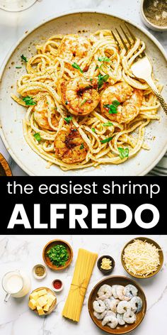 the easyest shrimp alfredo recipe is ready to be eaten in less than 30 minutes