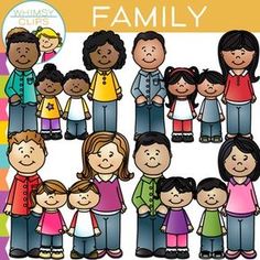 the family clip art is shown with different people and their names on it's side