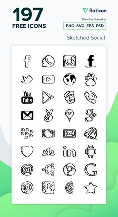 195 free icons of Sketched Social designed by Freepik | Mobile icon, Free icon packs, Me highlight cover instagram aesthetic . #Iphone_Icon_Pack_Free #Download_App_Icon #Iphone_Icon_Packs #Social_Logo