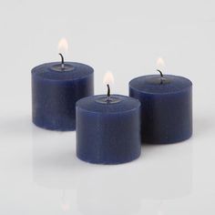 Richland Votive Candles Navy Blueberry Scented 10 Hour Set of 72 Bouquet Succulent, Glass Votive Candle Holders, Glass Votive Holders, Blue Candles, Small Candles, Glass Votive, Large Candles, Colorful Candles, Votive Candle Holders