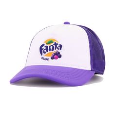 Adjustable hat. Cap is "One Size Fits Most" (OSFM). Fizzy and lovely. Hat Material: 100% Cotton/PolyesterCrown: White/PurpleVisor: PurpleButton: PurpleFront Logo: Official colors Purple Cap One Size Fits Most, Purple One Size Fits Most Baseball Cap, Trendy Purple Summer Hats, Purple Hat With Curved Brim One Size Fits Most, Trendy Purple Hats For The Beach, Purple Baseball Cap For Spring, Purple Cap (one Size Fits Most), Casual Purple Hat With Flat Brim, Trendy Purple Hat With Curved Brim