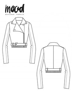 the back and side view of a women's jacket, with an attached belt