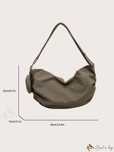 BirdinBag - Stylish Womens Canvas Commuter Bag with Large Capacity, Ideal for Students and Casual Use Multifunctional Green Shoulder Bag For Daily Use, Multifunctional Khaki Shoulder Bag For Travel, Khaki Shoulder Bag With Large Capacity For Daily Use, Large Capacity Khaki Shoulder Bag For Daily Use, Khaki Large Capacity Shoulder Bag For Daily Use, Portable Khaki Shoulder Bag For Everyday Use, Functional Khaki Shoulder Bag For Daily Use, Versatile Travel Baguette Bag With Large Capacity, Versatile Large Capacity Baguette Bag For Travel