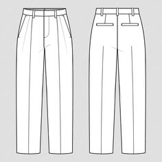 Pant Flat Sketch, Pant Sketch, Pants Template, Formal Trousers For Men, Mens Pant, Korean Pants, Fashion Figure Templates