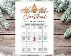 the christmas find the guest bingo game