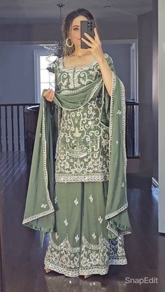 Designer Ready to wear Top Sharara set with real mirror work dupatta,kurti pant set Designer Indian Salwar kameez for women, Pakistani women by NamasteLook on Etsy Mirror Hand Work, Indian Salwar Kameez, Needle Embroidery, Fancy Tops, Desi Clothes