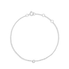 Tiny Round Diamond Bracelet Everyday White Gold Sterling Silver Bracelet With Solid Link, Everyday Classic Sterling Silver Diamond Bracelet, Everyday Timeless Sterling Silver Diamond Bracelet, Minimalist Round Chain Bracelet With Diamond Cut, Everyday Sterling Silver Bracelet With Solid Link, Minimalist Jewelry With Solid Link For Anniversary, Minimalist Diamond Cut Bracelet For Everyday Wear, White Gold Everyday Fine Jewelry Bracelet, White Gold Bracelets For Everyday Fine Jewelry