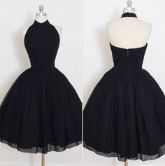 Dresses Short Black, 1950s Black Dress, Black Prom Dress Short, Chique Outfits, Sleeveless Dresses, Cute Prom Dresses, Black Prom, Black Chiffon