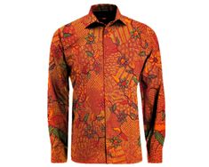 Madura Batik Shirt 100% handmade from the Indonesian island of Madura : Customise shirt size Printed Cotton Hawaiian Shirt, Tropical Print Cotton Shirt, Cotton Tropical Print Shirt, Patterned Cotton Shirt With Tropical Print, Multicolor Cotton Batik Print Shirt, Multicolor Cotton Shirt With Batik Print, Fitted Cotton Hawaiian Shirt, Multicolor Long Sleeve Hawaiian Shirt, Cotton Batik Print Long Sleeve Tops