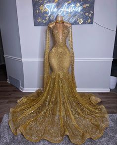 Gold Prom Dress Long, Gold Prom Dress, Prom Dress Mermaid, Inspiration Dress, Dress Engagement, Gold Prom, African Prom Dresses, Prom Dress Long