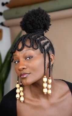 Creative Natural Hairstyles Black Women, Creative Natural Hairstyles, Natural Hairstyles Black Women, Protective Style Braids, Hair Braid Patterns, Beaded Crown, Braided Hairdo, Hairstyle Names